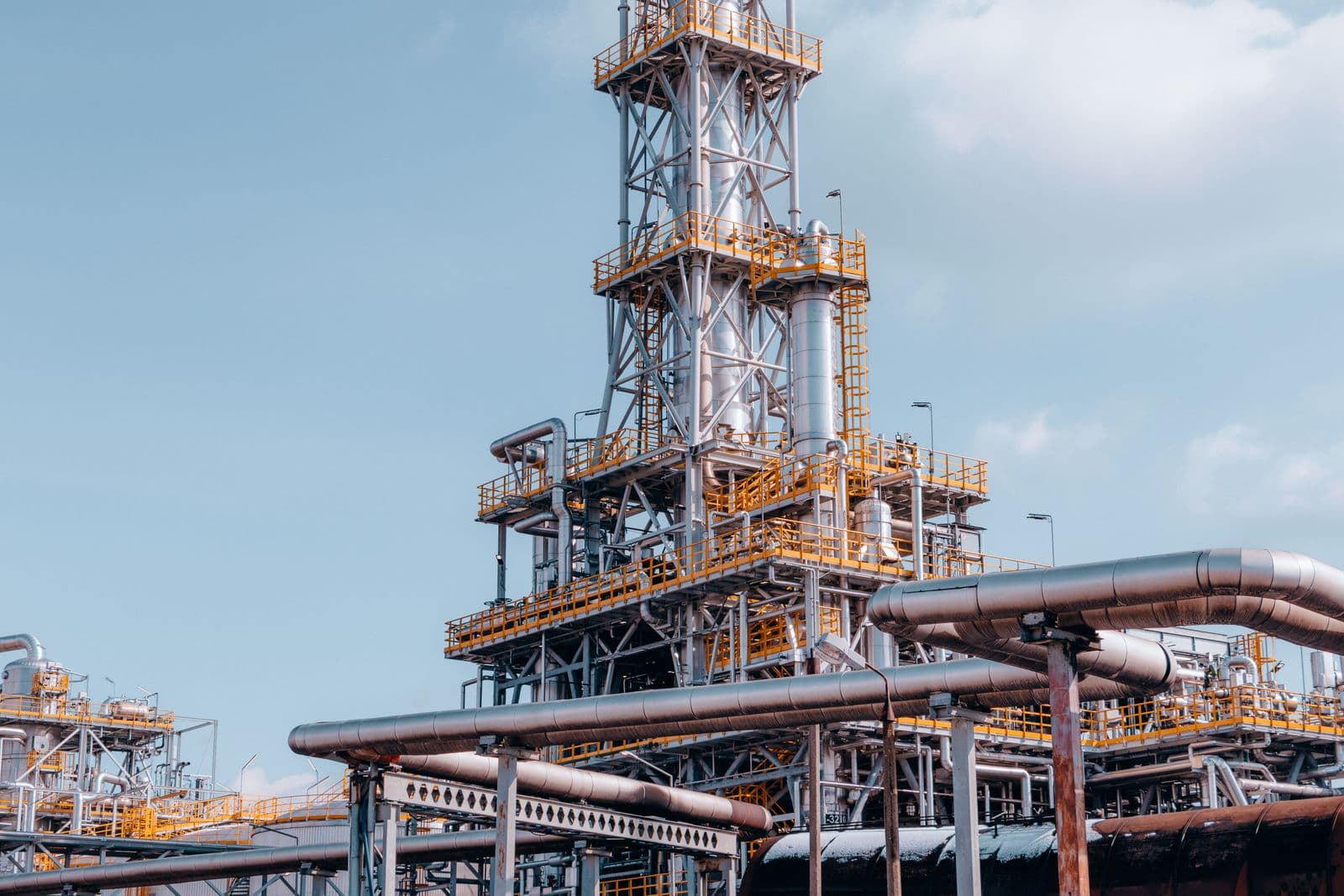 Industrial piping and refinery facility